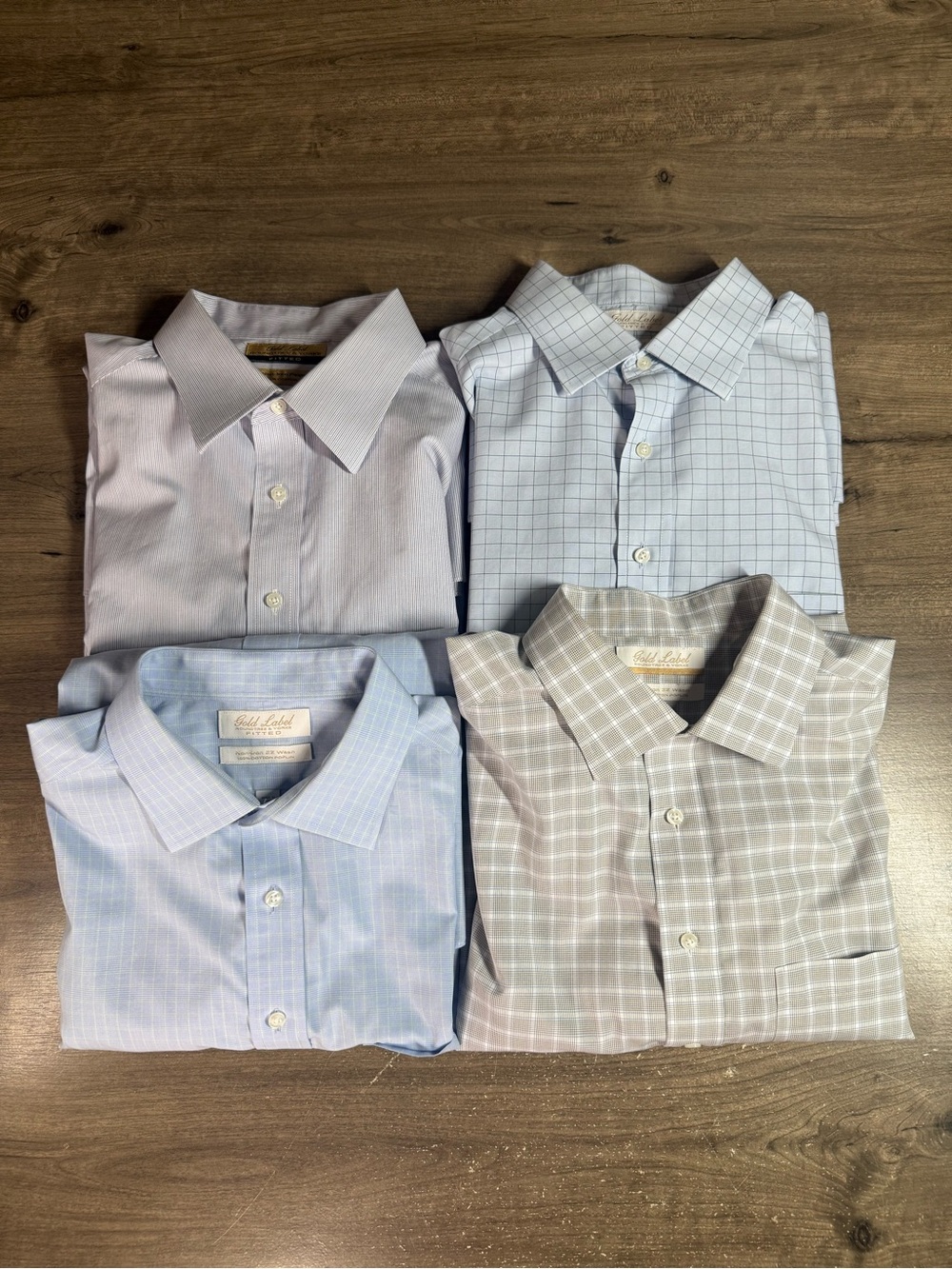 (4) Roundtree & Yorke Men’s Button Down Long Sleeve Dress Shirts 17/33